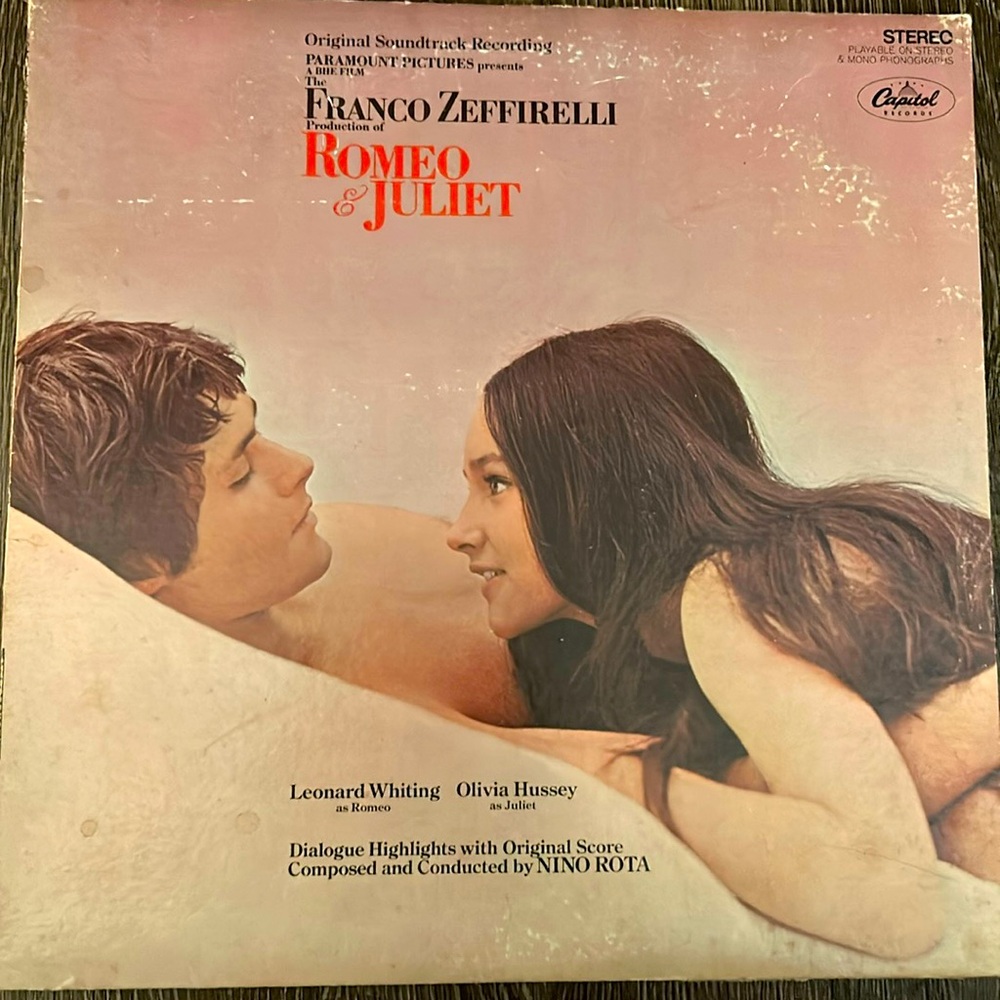 Franco Zeffirelli's Romeo & Juliet Soundtrack Vinyl,Vintage 1968